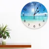 Orologi da parete Blu Seaside Beach Clouds Orologio silenzioso Digital per casa Cucina da letto DECORAZIONE SOGGIORI