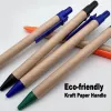 Stylos 20/30/50 / 100pcs Set Ecofrimy Kraft Paper Ballpoint Pen 1.0 mm Tip Office School Writing Stationery Signature Ball Ball Pen