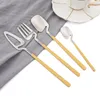 Dinnerware Sets Zoseil 24Pcs Cutlery Stainless Steel Knife Fork Coffee Spoon Matte Kitchen Western Flatware Party Set