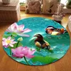 Tapijten Chinese lotus afdrukpatroon cirkelvormige tapijt huis woonkamer slaapkamer vloer decoratie non slip mat