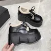 Sıradan Ayakkabı 9cm Mikrofiber Deri Kama Pompaları Platform Sıcak Peluş Dantel-Up Yüksek Marka Moda Kış Ayak Bileği Botları Kadın Siyah Loafers