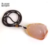 Pendant Necklaces Real Natural Agate Hand Carved Fish With Long Necklace Crystal Original Skin Ore Animal Figurine Crafts Decor Gift BE196