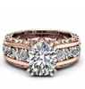 Willgold заполнил роскошные ювелирные изделия 14KT Whiterose Gold Round Cut Big Multi Color Topaz CZ Diamond Pave Party Wedding Wedding Band8514632