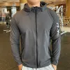 Jackets Autumn Hoodies Sport Shirt Männer Reißverschluss Jacken Spandex Fitness Fitnessstudio Outdoor Sportklettern Kleidung Sport Top Sportswear