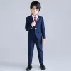 Trousers Boys Wedding Suit Kids Formal Jacket Vest Pants Bowtie Tuxedo Photography Set School Children Speech Host Performance Prom Dress