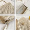 Sac à cordon sac à main sacs femmes d'été Roard Wild Messenger Messager Small Square Handmade Woven Beach Bolso Mujer