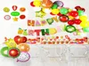 Tutti frutti parti dekorasyonları çocuk için ayarlanmış doğum günü Banner Meyve Folyo Balonları Partisi Hawaii Partisi Dekorasyonu Bebek Duş T9160738