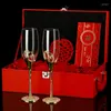 ワイングラスヨーロッパスタイルのバブルシャンパンカップセットクリスタルガラスゴブレットウェディングギフトカップル
