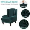Coperture per sedie in velluto in velluto coperchio posteriori del divano ala allungata di divano a bordo elastico poggiapiedi alette elastico