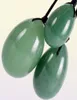 Green Aventurine Yoni Egg Set Drilled Natural Crystal Stone for Kegel Muscle Exercise Viginal Massage Ben Wa Ball Jade Massager4730041