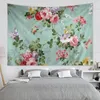 Tapestries Peony Flower Colorful Tapestry Wall Hanging Art Science Fiction Room Home Decor Bedroom Aesthetics