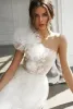 Georges Hobeika 2024 Wedding Dresses Jewel Lace Appliques Tulle Bridal Gowns Button Back Sweep Train Bohemian A Line Wedding Dress