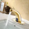 Bathroom Sink Faucets 6PCS Infrared Automatic Induction Faucet Brass Single Cold Smart Sensor Tap El Shopping Mall Washbasin Golden