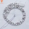 2023 Nieuwe aankomst mode -sieraden 18 mm 925 Sterling zilveren hiphop heren parel ketting ijs uit vvs moissaniet Cubaanse ketting