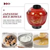 Utensílios de jantar tigela tanque asiático capa de recipiente tampa melanina japonesa sushi tigelas de arroz com tampa