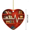 Figurine decorative Decorazioni natalizie Love Bookcase Ornament Ornament Tree Creative Auto Creative Borsa a ciondolo Catena Acrilico ACRILICO Home