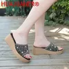 Slippers Summer Wedge Platform High Heels Женщины Slipper Ladies Outde Shoes Basic Slides Flip Flop Sandals