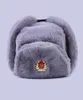 Crachá soviético Ushanka Russian Homens Mulheres Chapéus de Inverno Faux Rabbit Fur Exército Militar Bomber Hat Cossack Trapper Earflap Snow Ski Cap 27250421