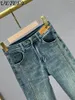 Dames jeans splitsen denim bootcut broek Spring High Taille Slim Slimming European Goods Riinestone Bell-Bottom Pants