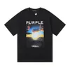Brand Purple Tshirt Designer T-shirt Mens Shirt Abstract Style Figure Imprimer High Gram poids double coton à manches courtes T-shirt US SIZE S-XL 8710