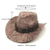 Boinas de estilo americano Hood Presente Ocidental Chapéu de Cowboy Vintage Crack de Crack Felt Homens e Mulheres Tibetanas