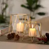 Держатели свечей свечи Nordic Маленькие подарки легкие роскошные золото из кованого железа геометрические украшения простой романтический стол