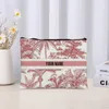 Förvaringspåsar Anpassade namn Vintage Makeup Bag Bridesmaid Gift Trendy Floral Travel Cosmetic Organizer Toalett sida för damer