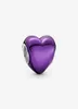 100 925 Sterling Silver Metallic Purple Heart Charms Fit Original European Charm Armband Women Wedding Engagement Jewelr8191237