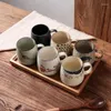 Tazze tazza in ceramica in stile retrò colazione underglaze color latte d'ufficio caffè con cucchiaio