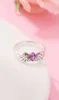 925 Sterling Silver Sparkling Angel Wings Ring med Pink Zirconia Fashion P Style Jewelry Ring for Women2084596