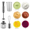 Blender MIUI Kraftfull 1000W 4in1 Hand Immersion Blender, rostfritt stålpinneblender, 700 ml blandningsbägare, 500 ml matprocessor, visp