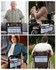 Bolsas de armazenamento estilo pastoral saco de cadeira de rodas xadrez azul escuro com bolsos para apoio de braço de braço scooter elétrico bolsa de moldura de caminhada