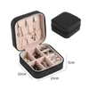 Storage Boxes 2024 Portable Jewelry Box Earring Necklace Display Organizer Travel Case Leather Zipper Jewelers