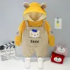 Animais outono e inverno Novo 04yearold bebê fofo desenho animado terno de urso meninos e meninas suéter de pelúcia TwooPiece Children's Sportswear