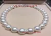 Fine Pearls Jewelry 18quot1213mm REAL Natural south sea round white pearl necklace 14K9090898