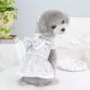 Hundekleidung Haustier Prinzessin Kleid Pull Ring Frühling 23 Perlen Schmetterling Weihnachtskleidung