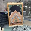 Muslim Non Slip Print Prayer Rug Soft Worship Mat Turkish Islamic Kaba Prayer Mats Padded Rugs Meditation Rug Islamic Gift 240403