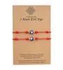 7 nœuds Blue Evil Eye Bracelet Paper Carte Bracelet Réglable Lucky Red String Bracelets Couple Jewelry Friendship Bracelet 2PSCS9816361