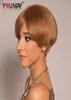 Bob Bob Pixie Cut Wig 27 Color Wigs non en dentelle avec une frange brésilienne 100 cheveux humains Machine complète conçue pour les femmes May4988276