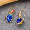 Boucles d'oreilles en peluche gouttelettes à eau vintage Couleur bleue Luxurage pour femmes Générage de fiançailles de mariage Classic High Grade Gift