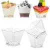 Disposable Cups Straws Plastic Dessert Portion Transparent Ice Cream Cup Home Christmas Party Bar Clear Pudding