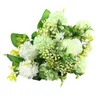 Decoratieve bloemen buiten kunstmatige groene faux zijden doek elegante chrysanthemum mini roos voor bruiloft valentijn