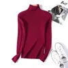 Women's Sweaters 2024 Cashmere Knitted Women Sweater Pullovers Turtleneck Autumn Winter Basic Korean Style Slim Fit Black