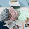 Kussen vierkant Braid knoop gooi naar huis decoratie Noordse geweven pluche kussens kantoor bankkamer kamer decor tuin