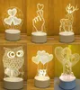 USB Power Night Light светодиодный гаджет оленя 3D Эйфелева башня Акриловая столовая стола настольный стол подарки в спальне подарок теплые белые лампы рождественские украшения 4622783