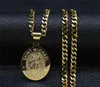 SAINT MICHAEL PROTECT US Archangel Stainless Steel Chian Necklace Men Women Gold Color Necklace Charm Jewelry joyas NXH87S05 H11254338677