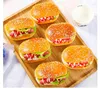 Flores decorativas Simulação PU Hamburger Modelo Decoração criativa Artificial Sandwich Sandwich Griperator adesivos atirando adereços falsos