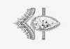 925 STERLING SLATER LEGARDROP RING CZ Diamond Fits Original Box Rings Wedding Rings Set Ladies Noivage Jewelry2177087