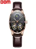 Dom Mechanical Watch Men Skeleton Orologio da uomo meccanico Automatico Orologi in pelle autentica Orologio autoprofondante M12706666304