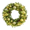 Flores decorativas Christmas Wreath Pident With Light Lights Pine Cre Design vibrante cor realista Porta da frente Garland pendurada Ornamento